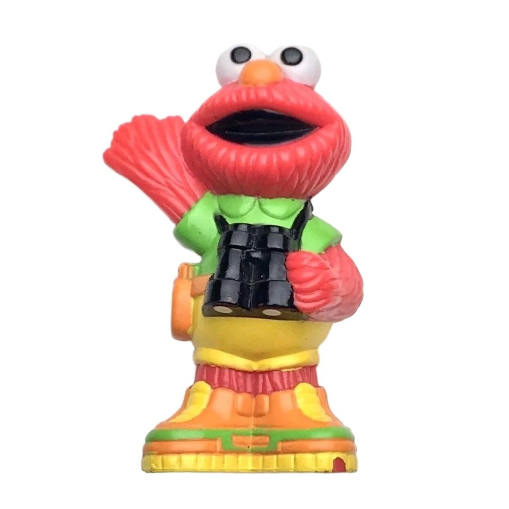 Sesame Street Elmo Toy Plastic Vintage Holding Binoculars